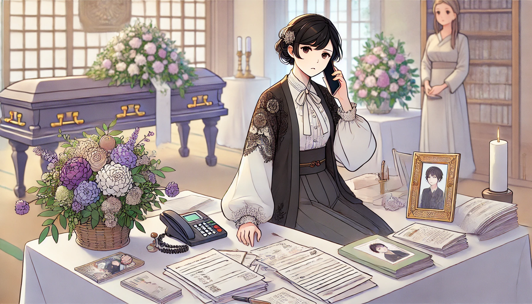 【Duoワーク】 No.553 Besides attending the funeral, she needs to make all arrangements.