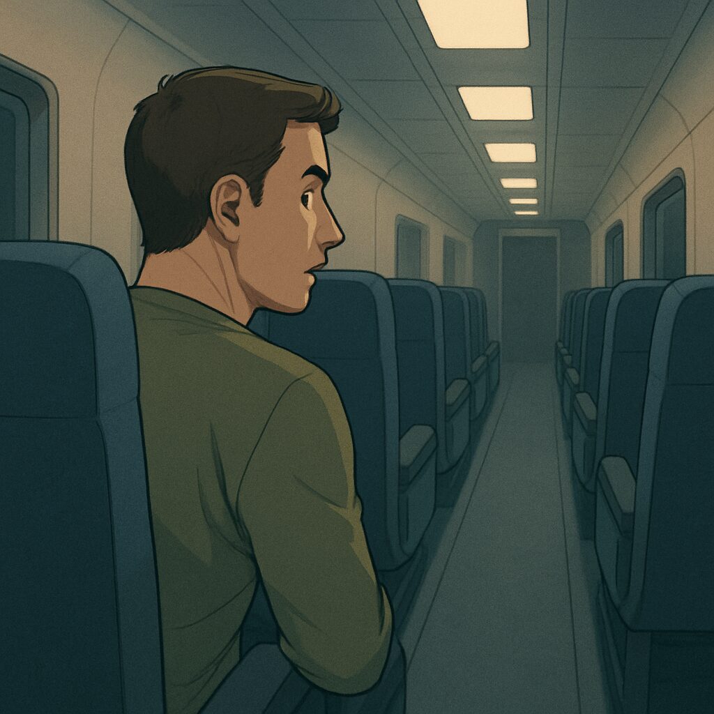 【Duoワーク】No.466 I became aware of someone staring at me from across the aisle, so I turned around. But there was no one in sight.